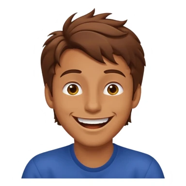 Color de piel moreno los ojos ke sean de estrella riéndose y pelo café hombre  el pelo asialado🤩 sticker