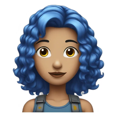 girl with a blue hair look stupid sticker