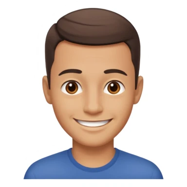 clean shaven, short hair, brown eyes, no glasses, medium skin, smiling man sticker