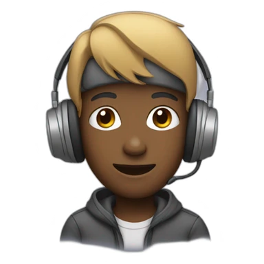 a boy wearing headphones sticker