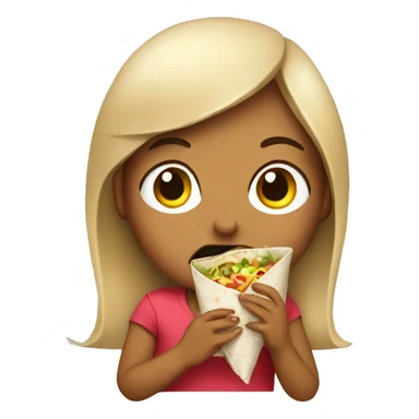 girl eating burrito sticker