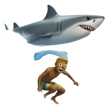 Shark surfing sticker
