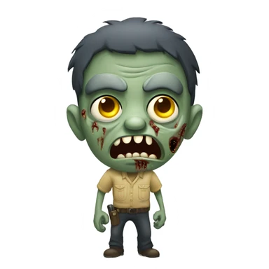 one veteran Zombie with yellow eyes growling  sticker