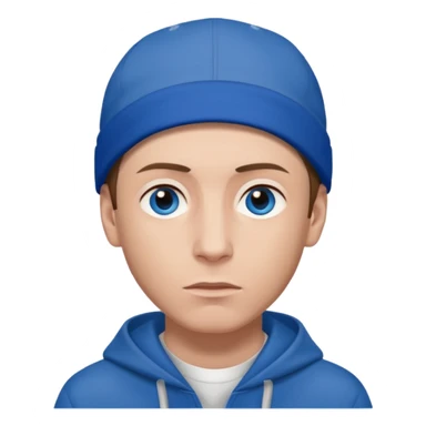 Eminem with blue eyes, brown hair sticker