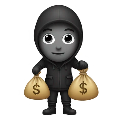 thief with money bag sticker