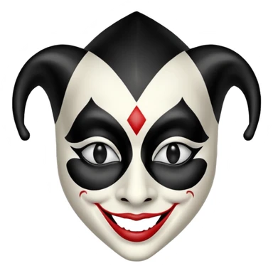 Jester mask black and white sticker