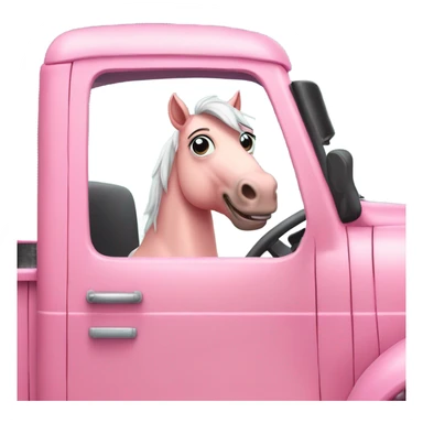 pink horse driving truck sticker