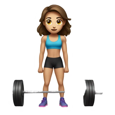 girl with brown hair and brown eyes doing Deadlift exercise sticker