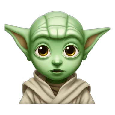 baby boy with big eyes and similar to baby yoda sticker