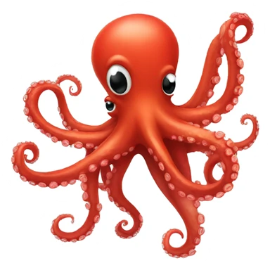 red cartoon octopus dancing sticker