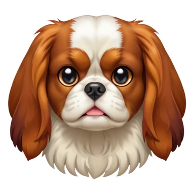 Cinematic Meme-Worthy Grumpy Tri-Colour Cavalier King Charles Spaniel Portrait Emoji, Head held high but eyes filled with dramatic disappointment, smooth tri-colour fur with striking black, white, and tan patches, deeply furrowed brow forming an unmistakable scowl, floppy ears slightly angled back in disapproval, piercing brown eyes glaring with pure exasperation, Simplified yet hilariously over-exaggerated features, highly detailed, glowing with an aura of supreme annoyance, high shine, exhausted yet judgmental, stylized with an almost regal pettiness, bright but brooding, soft glowing outline, capturing the essence of a companion that has seen it all and is thoroughly unimpressed, so meme-worthy it feels like it could instantly become the next viral sensation of grumpiness! sticker