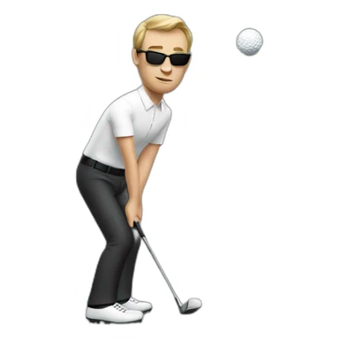 James bond playing golf sticker