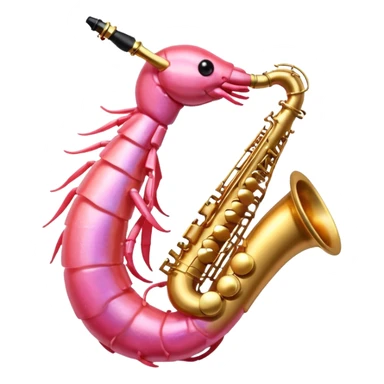 Shrimp playing saxophone sticker