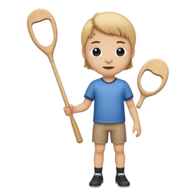 make a stick with legs and arms and a cute face with holding a wooden bat sticker