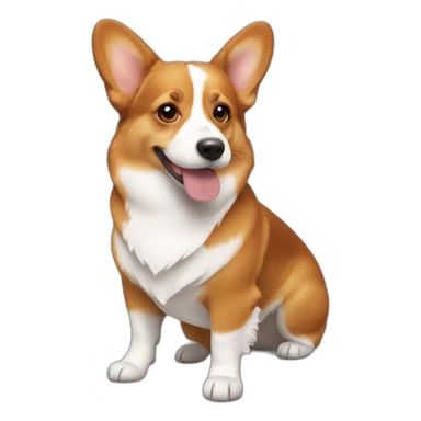 Corgi with red hair girl sticker
