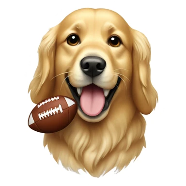 Golden retriever dog with a football in its mouth  sticker