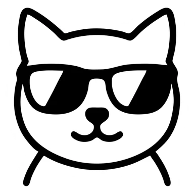 Cat wearing sunglasses, trendy and cool sticker