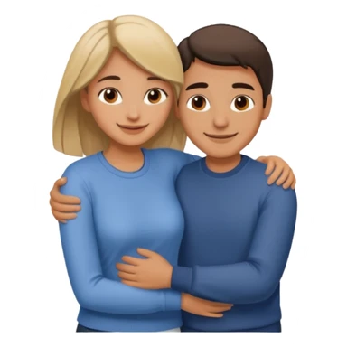 couple hug with warm smiles sticker