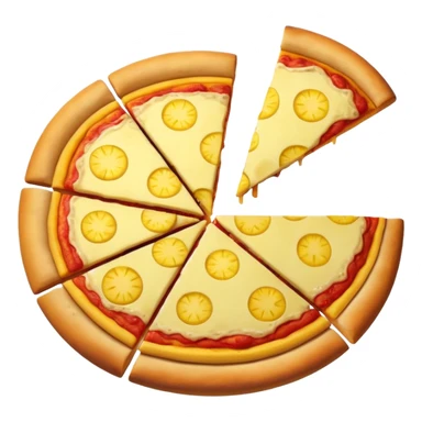 pizza slice with half a pineapple on top, apple style emoji sticker