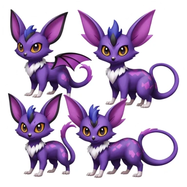 Liepard-Noibat-Noivern-Swoobat-Delcatty-Pokémon-fusion sticker