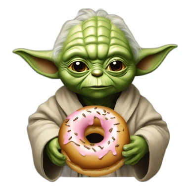 Yoda-with-a-donut sticker