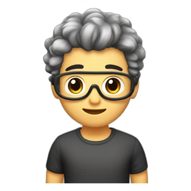 chemistry boy with black combed to the right hair and his instumants on his hand sticker