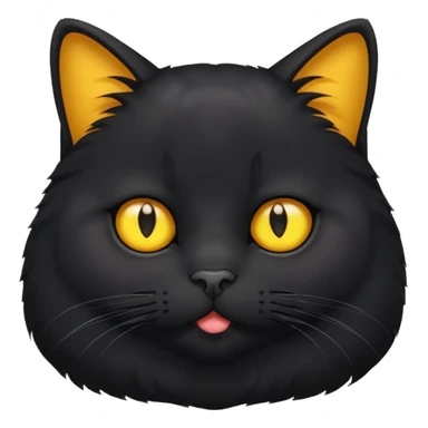 Un gato negro gordito con los ojos de color amarillos sticker