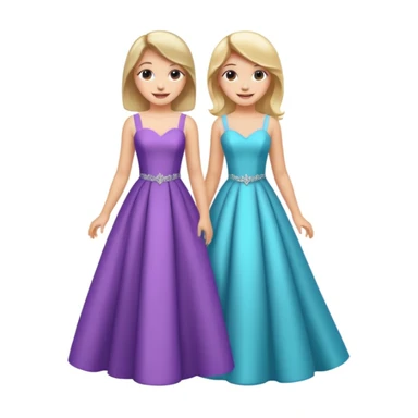 girls in a prom sticker