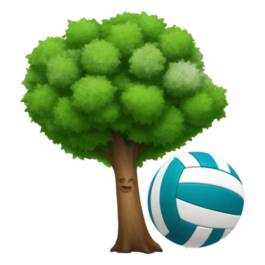 Tree and volleyball sticker