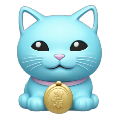 lucky cat pastel blue sticker