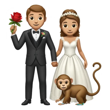 Full body man  marrying a monkey sticker