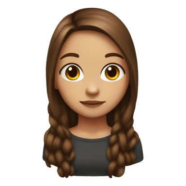 girl with long brown hair tatoo rosę sticker