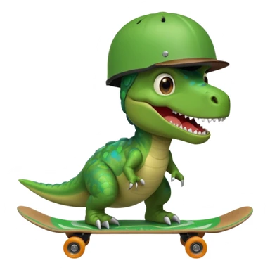 dinosaor with skateboard helmet sticker