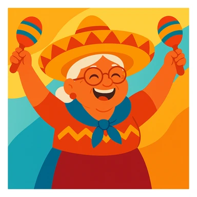 Add colorful maracas in both hands, keep vibrant and joyful style, festive and celebratory mood with vibrant colors. sticker