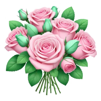 Light Mint and pink rose bouquet  sticker