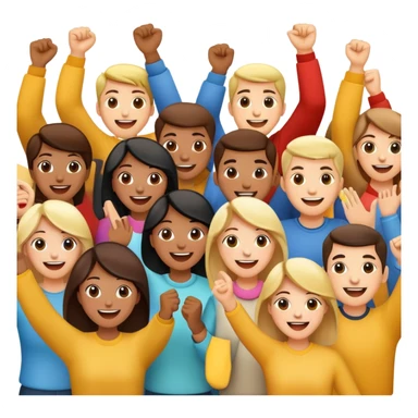 community of people cheering together sticker