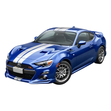 Sexy glossy dark blue 2025 Toyota 86 styled like 65 mustang sticker