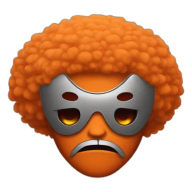 Afro orange using a tengu mask sticker