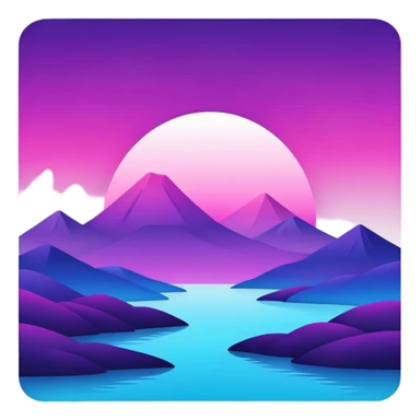 Royal Purple-Magenta-Violet-Indigo-Pink-Blue-Cyan-gradient Aesthetic Scenery Deco sticker