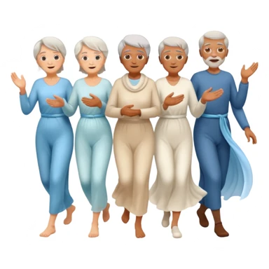 an emoji showing older people with power of $MOVEMENT, ethereal sticker
