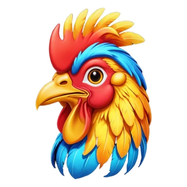 Happy rooster sticker