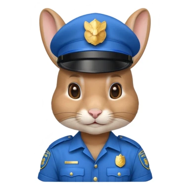 Rabbit police, blue uniform including helmet of uniform sticker
