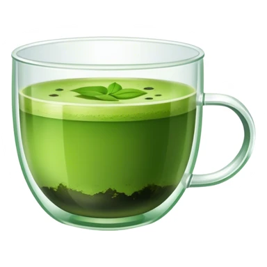 Tea matcha in a transparent cup sticker
