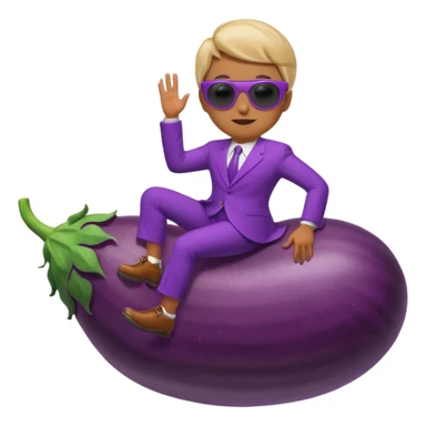 person riding a eggplant sticker