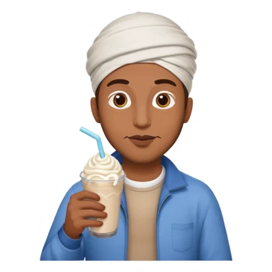 muslim man drinking milkshake sticker