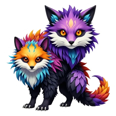 Gothic badass cool complex exotic colorful aesthetic-scenery-vernid-Fakémon-creature (full body) sticker