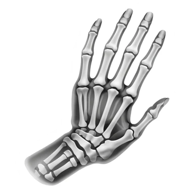 x-ray radiograph of a hand sticker