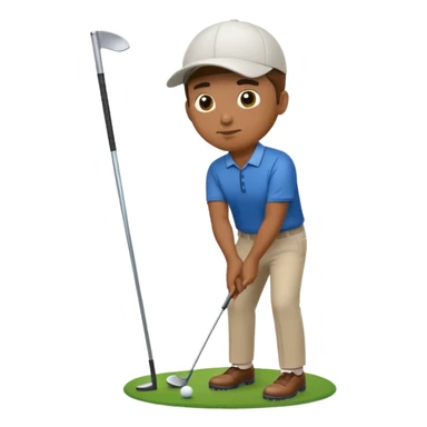 Man playing golf medium tone skin sticker
