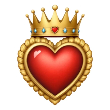 heart with a crown motif sticker