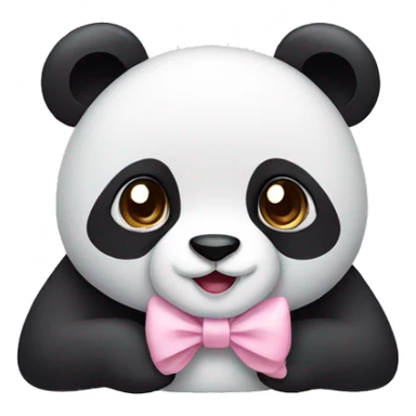 Panda with light pink bow sticker